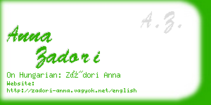 anna zadori business card